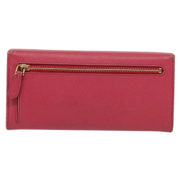 PRADA Long Wallet Safiano leather Pink Gold Auth sw1442 - Picture 2 of 15